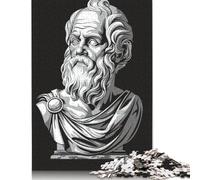 Rompecabezas de 1000 Piezas del Busto del Filósofo de Sócrates, Rompecabezas de dificultad Alta, Juego Educativo, Juguete para decoración Familiar (75 x 50 cm)