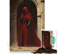 Rompecabezas de 1000 Piezas del Caballero Encapuchado Rojo para Adolescentes Juguete de lógica Mental Diseño Tranquilo y Firme Artículo de Santa Claus (38x26cm)