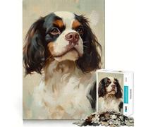 Rompecabezas de 1000 Piezas del Caballero Rey Carlos,Arte de Corte preciso,Juego de Habilidad Mental,Juego fácil de Jugar,Regalo de Arte navideño (38x26cm)