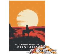 Rompecabezas de 1000 Piezas del Campo de Batalla de Little Bighorn para Adolescentes Mejora la Memoria Desafío Educativo Regalo Ideal para Amigos y Familiares (38x52cm)