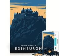 Rompecabezas de 1000 Piezas del Castillo de Edimburgo,Reino Unido Juguete Divertido para Resolver Problemas Juego Tranquilo para Pasar el rato Decoración navideña Regalo (38x52cm)