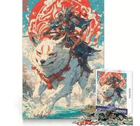 Rompecabezas de 1000 Piezas del Clan del Lobo Samurai para Adolescentes Actividad Mental Tiempo Bien invertido Bordes limpios (38x26cm)