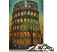 Rompecabezas de 1000 Piezas del Coliseo Romano Abstracto 1 para Adolescentes. Rompecabezas de Madera para Adultos y Adolescentes. 1000 Piezas (75 x 50 cm).
