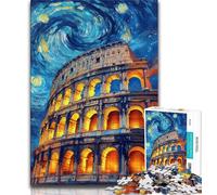 Rompecabezas de 1000 Piezas del Coliseo Romano de Noche para Adultos y Adolescentes, Juguetes educativos, Juegos Familiares, Regalo de cumpleaños, 50x75cm
