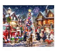 Rompecabezas de 1000 piezas del concurso de mu ecos de nieve de Vermont Christmas Company - Rompecabezas navide o de piezas grandes - Piezas entr