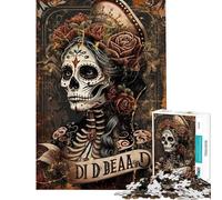 Rompecabezas de 1000 Piezas del Día de Muertos con diseño de Mujer Rompecabezas artísticos para Adolescentes Difícil Cada Pieza es única Juguetes educativos Juegos 38x52cm