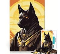 Rompecabezas de 1000 Piezas del Dios Anubis del Antiguo Egipto para Adolescentes Estimula la Mente Divertido Cierre Seguro Sin Piezas Sueltas Una Forma entretenida de Pasar el Tiempo Libre (50x75cm)