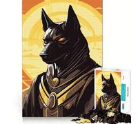 Rompecabezas de 1000 Piezas del Dios Anubis del Antiguo Egipto para Adolescentes Juego de Habilidades mentales Corte láser para un Ajuste Actividad Relajante para Grupos en Interiores