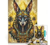 Rompecabezas de 1000 Piezas del Dios Egipcio Anubis, Juego práctico, interacción Entre Padres e Hijos, colección de Artistas, Bellas Artes 38x26cm