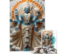 Rompecabezas de 1000 Piezas del Dios hindú Vishnu Rompecabezas para Adultos y familias Juegos Divertidos para Toda la Familia cumpleaños y Navidad (tamaño 50x75cm)