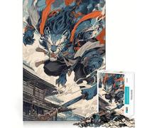 Rompecabezas de 1000 Piezas del Dios León del Viento para Adultos,Mejora Mental,Juego,Corte láser para un Ajuste, Actividad Nocturna Divertida en Familia (50x75cm)