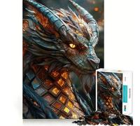 Rompecabezas de 1000 Piezas del Dragón Cibernético Antiguo para Adolescentes Estimula la Mente Divertido Cierre Seguro Sin Piezas Sueltas Una Forma entretenida de Pasar el Tiempo Libre (38x52cm)