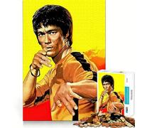 Rompecabezas de 1000 Piezas del Dragón de Kung Fu Amarillo para Adultos Juego de concentración Mental Corte láser Actividad Nocturna Divertida para Toda la Familia (50x75cm)
