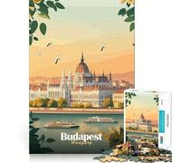 Rompecabezas de 1000 Piezas del Edificio del Parlamento de Budapest,Juguete de Corte Premium para ejercitar la Mente,Ideal para Momentos de Paz y diversión, cumpleaños (50x75cm)