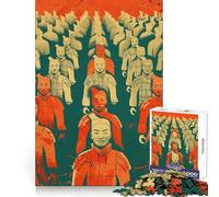 Rompecabezas de 1000 Piezas del Ejército de Terracota para Adolescentes, Juguete para ejercitar la Mente, Tiempo de convivencia, Pieza de colección de Arte de Corte preciso 50x75cm