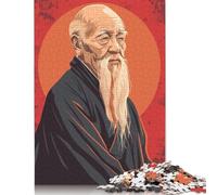 Rompecabezas de 1000 Piezas del filósofo Lao Tzu. Diversión Familiar para Adultos. Juego desafiante, Juegos para aliviar el estrés (75 x 50 cm).