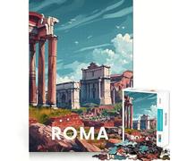 Rompecabezas de 1000 Piezas del Foro Romano de Roma para Adolescentes, Juguete Mental para aliviar el estrés, Corte Premium, (38x52cm)