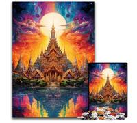 Rompecabezas de 1000 Piezas del Gran Palacio de Tailandia Rompecabezas de Madera para Adultos cumpleaños y Fiestas Ideal para Navidad 1000 Piezas (38 x 26 cm)