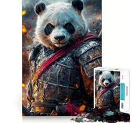 Rompecabezas de 1000 Piezas del Guerrero Panda samurái para Adolescentes Juguete para desarrollar la lógica y la Capacidad de relajación Bordes Suaves Regalo de Primera Calidad (38x52cm)