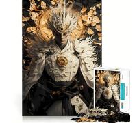 Rompecabezas de 1000 Piezas del Guerrero Samurai Blanco Entrenamiento Cerebral Divertido Encaje Huecos Actividad para Compartir con Seres Queridos (50x75cm)