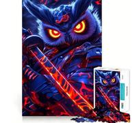 Rompecabezas de 1000 Piezas del Guerrero samurái búho para Adolescentes Juguete para desarrollar la Mente Diseño Divertido y pacífico armar (38x52cm)