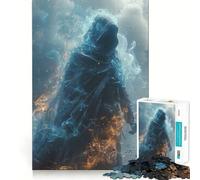 Rompecabezas de 1000 Piezas del Hombre Místico con Capa Azul para Adultos Juguete de lógica Fina, silencioso y Divertido Bordes limpios Regalo Memorable (50x75cm)