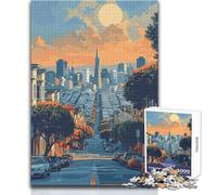 Rompecabezas de 1000 Piezas del Horizonte de San Francisco para Adolescentes, Divertido y lógico, Actividad educativa, Toque cálido, tamaño 38x52cm