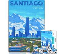 Rompecabezas de 1000 Piezas del Horizonte de Santiago de Chile para Adultos y Adolescentes, un Juego desafiante y Familiar, Toda la Familia, 75x50cm