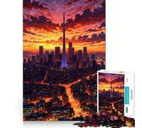 Rompecabezas de 1000 Piezas del Horizonte de Toronto al Atardecer para Adolescentes Juguete de razonamiento y Habilidad Tranquilo, calmado, Corte Exacto Sorpresa navideña 38x26cm