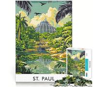 Rompecabezas de 1000 Piezas del Jardín Botánico de San Pablo para Adultos Juguete para la Mente, Juego Relajante, Bordes precisos, Regalo conmovedor 38x52cm