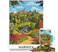 Rompecabezas de 1000 Piezas del Jardín del Castillo de Warwick para Adolescentes Juego Divertido con Encaje Huecos Actividad Nocturna para Toda la Familia (50x75cm)
