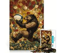 Rompecabezas de 1000 Piezas del Jugador de Rugby Wolverine para Adolescentes,Juego de Entrenamiento cognitivo,Ajuste, Compacto,Divertido para Jugar en Familia (38x52cm)