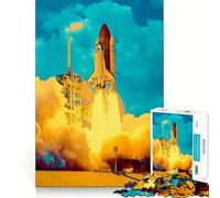 Rompecabezas de 1000 Piezas del Lanzamiento del Transbordador Espacial para Adultos, Juguete para ejercitar la Mente, Juego en Grupo, diseño nítido, Regalo Encantador 38x52cm