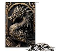 Rompecabezas de 1000 Piezas del Legendario dragón Dorado para Adultos Rompecabezas Imposible para aliviar el estrés y para Adolescentes Mayores de 14 años 75 x 50 cm