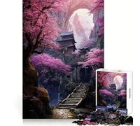 Rompecabezas de 1000 Piezas del Monasterio de la Montaña Sakura para Adolescentes, Juguete de lógica, Tren, silencioso, Divertido, Corte Suave, Regalo Encantador (38x52cm)