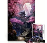 Rompecabezas de 1000 Piezas del Monasterio de la Montaña Sakura para Adolescentes Mejora la Memoria Ideal para Relajarse Bordes precisos Regalo Elegante (38x26cm)