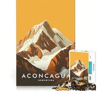 Rompecabezas de 1000 Piezas del Monte Aconcagua,diseño de Borde Fino,Ideal para Juegos de lógica,Entretenimiento y diversión en cumpleaños (38x26cm)