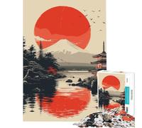 Rompecabezas de 1000 Piezas del Monte Fuji al Atardecer Un desafío para el Cerebro y la Inteligencia Juguetes adictivos Juego Imposible Alivia el estrés Ideas de Regalos (Tamaño 75x50cm)
