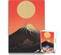 Rompecabezas de 1000 Piezas del Monte Fuji, Estilo Retro, Relajante, para llenar el Tiempo Libre, Corte preciso y consistente, Juguete de 50x75cm