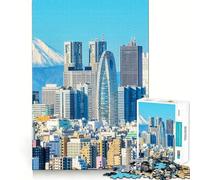 Rompecabezas de 1000 Piezas del Monte Fuji nevado de Tokio para Adultos Juguete Mental Relajante y Divertido Corte Premium Regalo de cumpleaños 38x52cm
