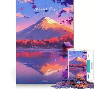Rompecabezas de 1000 Piezas del Monte Fuji,otoño,preciso,Divertido,para ejercitar la Mente,Juguete,Tiempo de Juego,Navidad,Pieza artística (38x52cm)