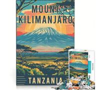 Rompecabezas de 1000 Piezas del Monte Kilimanjaro en Tanzania, decoración de Pared de Juguete, Interesante para Reducir el estrés, 38x26cm
