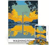 Rompecabezas de 1000 Piezas del Monumento a Washington DC para Adolescentes Entrenamiento Mental Fácil de Usar Corte láser Un Regalo Encantador (50x75cm)