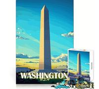 Rompecabezas de 1000 Piezas del Monumento a Washington DC para Adultos Ejercicio de razonamiento Fácil de Usar Bordes Regalo Encantador (38x52cm)