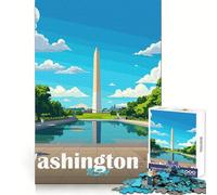 Rompecabezas de 1000 Piezas del Monumento a Washington DC para Adultos Ideal para desarrollar la Memoria, Relajarse y divertirse Bordes limpios Regalo Original (50x75cm)