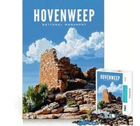 Rompecabezas de 1000 Piezas del Monumento Nacional Hovenweep,Juego de Corte sin Costuras,Actividad Mental Inteligente,Juego Tranquilo,Divertido,Regalo de cumpleaños para Aficionados (38x52cm)