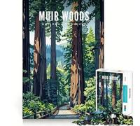 Rompecabezas de 1000 Piezas del Monumento Nacional Muir Woods,Juego de Ajuste preciso,Entrenamiento de concentración,diversión,Tiempo de Juego Relajante, Ocio (38x26cm)