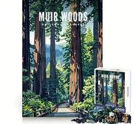 Rompecabezas de 1000 Piezas del Monumento Nacional Muir Woods para Adultos Ejercicio Mental,Escape Consciente,Cierre Seguro,Sorpresa navideña (50x75cm)