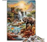 Rompecabezas de 1000 Piezas del Mundo Animal Hecho de Madera, un desafiante Rompecabezas para Adolescentes, decoración del hogar o Regalo 1000 Piezas(50x75cm)