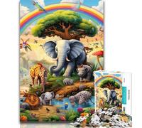 Rompecabezas de 1000 Piezas del Mundo Animal para Adultos, 1000 Piezas, Noches de Juegos, Juguete Colorido para el hogar, Regalo de 75x50cm